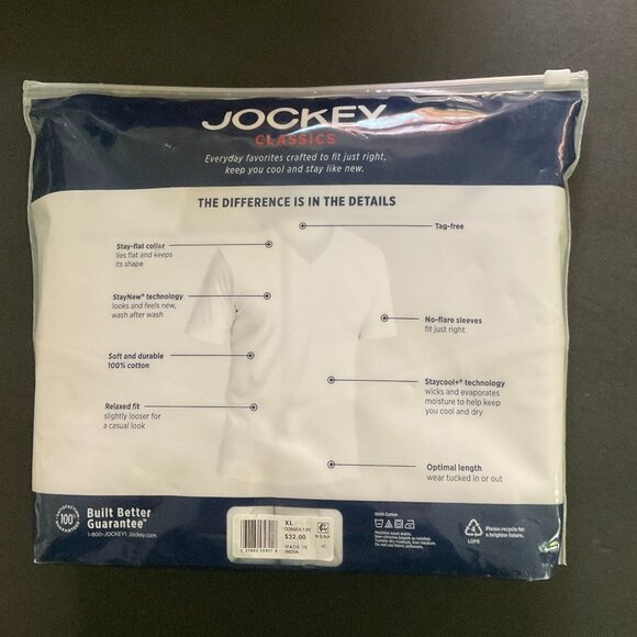 JOCKEY CLASSICS Men's Set of 3 V-Neck T-Shirts NIP Size 46-48 XL - Picture 2 of 5